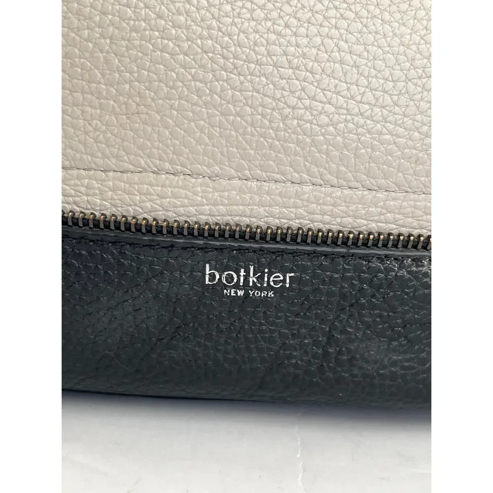 Botkier New York Soho Colorblock Pebbled Leather Satchel Zipper Accents Size OS